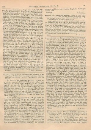 153-154 [Rezension] Burton, Ernest de Witt, A source book for the Study of the Teaching of Jesus in its historical relationships