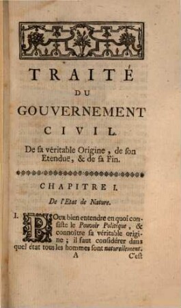 Du gouvernement civil