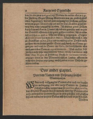 Das ander Capitel. Von dem Namen und Ursprung solcher Wunderzeichen.