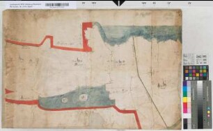 [Karte der Grenzen der Feldmarken von Flamersheim und Palmersheim, mit Schweinheim und Kloster Schweinheim].