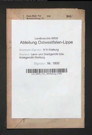 Erblasser: Vahle, Joseph: