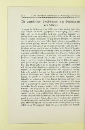 [3.] Die auswärtigen Verbindungen und Vertretungen des Staates