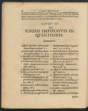 Caput IV. De Causis Impulsivis Inquisitionis.