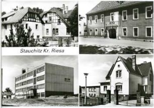 Stauchitz. Schule und Gaststätte " Alte Post "