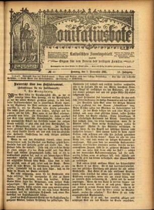 Erste Ausgabe vom Sonntag, den 03. November 1901.