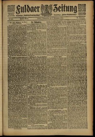 Erste Ausgabe vom Donnerstag, den 07. November 1912.