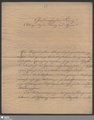 1b(3): Briefabschrift: Schlegel an Friedrich Wilhelm ; dat. Bonn, 21.10.1844.