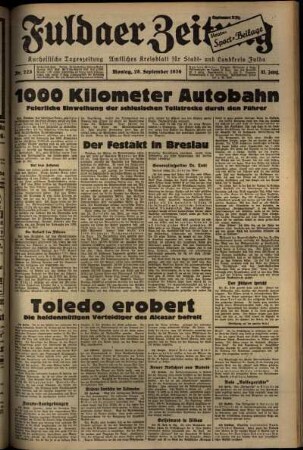 Ausgabe vom Montag, den 28. September 1936.