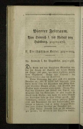 Vierter Zeitraum. Von Heinrich I. bis Rudolf von Habsburg. 919-1273.