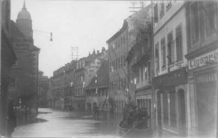 Meißen. Theaterplatz während des Elbehochwassers, 17.01.1920