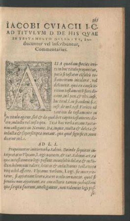 Iacobi Cuiacii I. C. Ad Titulum D. De His Quae In Testamento Delentur, Inducuntur vel inscribuntur, Commentarius.