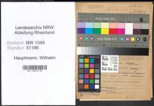Entnazifizierung Wilhelm Hauptmann , geb. 08.08.1898 (Kaufmaennischer Angestellter)