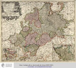 Hassia / Lantgraviatus / Tam / Superior Casselanensis / quam / Inferior Darmstadina / quibus includunter et circumiacent / Ducatus Anderlahn / Comitatus / Rheinfelt Homburg Waldeck Solms Sigen / Dillenburg Witgenstein Hatzfelt / et / Abbatia Hirschfelt / Opera Gerardi Valk [Gerard Valck] / Cum Priv. Potent : D. D. Ord: Holl : West.frisiae.[Amsterdam], s.a. [ca. um 1700]