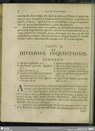 Caput II. De Divisione Inquisitionis