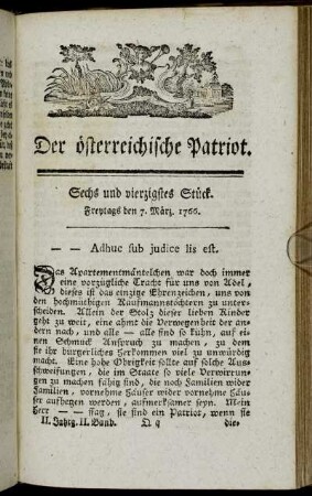 Sechs und vierzigstes Stück. Freytags den 7. März. 1766. - Funfzigstes Stück. Freytags den 21. März. 1766.