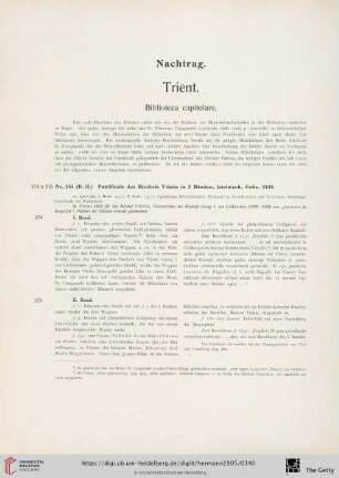 Nachtrag: Trient. Biblioteca capitolare