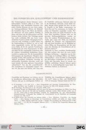 Die Fundstellen, Quellenwert und Eigenheiten