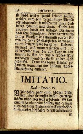 Imitatio Dial. I. Decur. VI. [bis] Imitatio Dial. I. Decur. X.