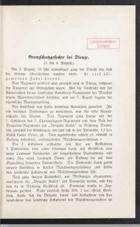 Grenzschutzgefechte bei Dieuze