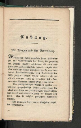 Die Warzen und ihre Vertreibung.