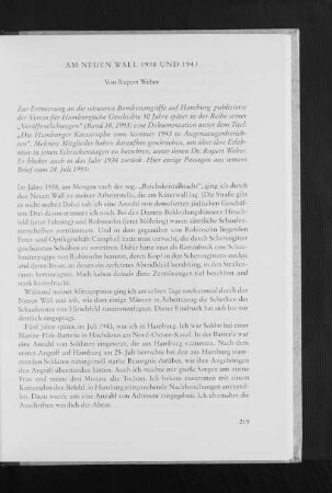 Am Neuen Wall 1938 und 1943