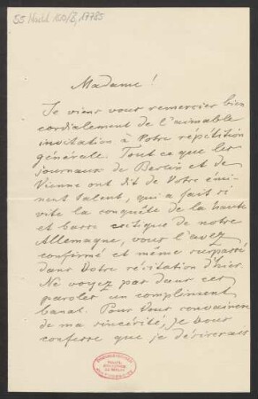 Brief an Yvette Guilbert : 03.03.1898