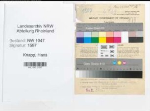 Entnazifizierung Hans Knapp , geb. 26.02.1898 (Zollbeamter)