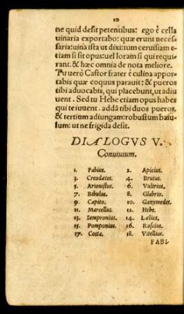 Dialogus V. Convivium.
