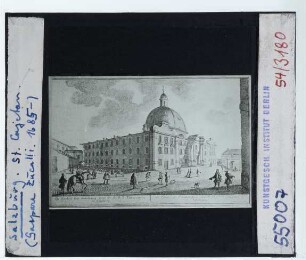 Salzburg, Theatinerkirche St. Kajetan : Ansicht, Druckgraphik
