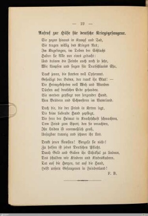 Aufruf zur Hilfe für deutsche Kriegsgefangene