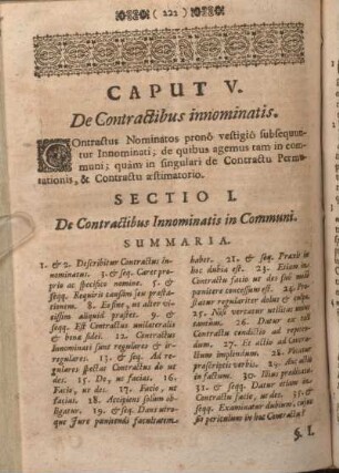 Caput V. De Contractibus innominatis.