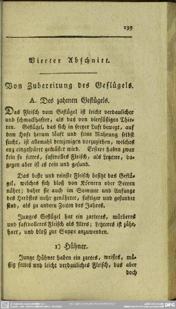 Vierter Abschnitt. Von Zubereitung des Geflügels