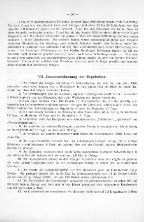 VII. Zusammenfassung der Ergebnisse.