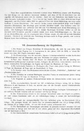 VII. Zusammenfassung der Ergebnisse.