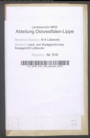 Erblasser: Leesemann, Friedrich Wilhelm: