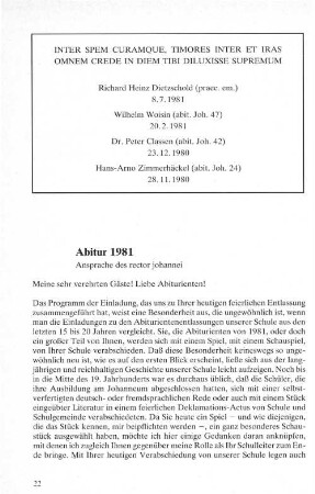 Abitur 1981