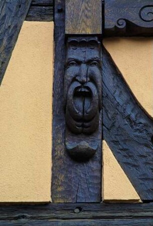 Frankreich. Alsace. Bas Rhin. Obernai. Fachwerkdetail