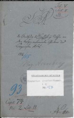 Benutzung des Kirchhofes zu Netphen durch den dortigen reformierten Glöckner und Organisten Hermann Flender