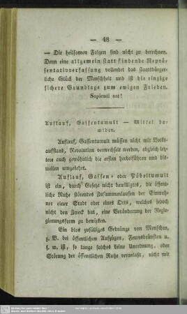 Auflauf, Gassentumult - Mittel dawider