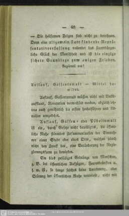 Auflauf, Gassentumult - Mittel dawider