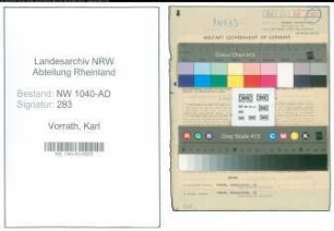Entnazifizierung Karl Vorrath , geb. 22.10.1902 (Verwaltungsbeamter)
