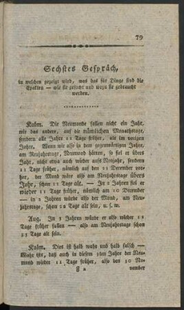 Sechstes Gespräch, in welchen gezeigt wird, was das für Dinge sind die Spakten - wie sie gesucht und wozu sie gebraucht werden