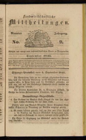 Neunter Jahrgang. No. 9.