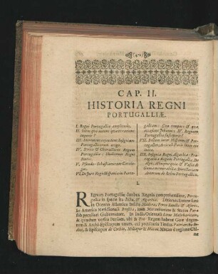 Cap. II. Historia Regni Portugalliae.