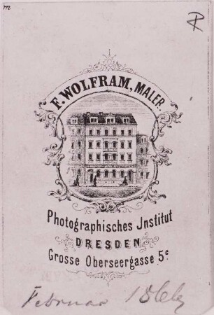 Fotografierückseite, Atelier A. Hoffmann, Dresden, um 1885