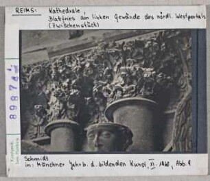 Reims: Kathedrale, linkes Westportal, linkes Gewände, Blattfries