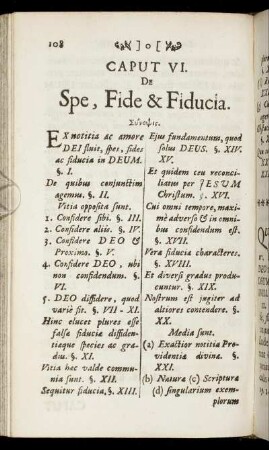 Caput VI. De Spe, Fide & Fiducia