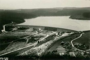 Talsperre Muldenberg bei Grünbach im Vogtland, Deutschland, 1923