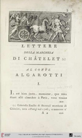 Lettere della Marchesa di Châtelet