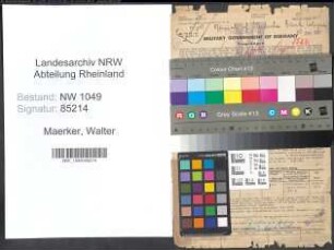 Entnazifizierung Walter Maerker , geb. 26.11.1897 (Beamter)